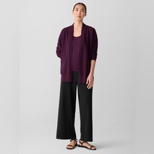Eileen Fisher Organic Linen Open Front Cardigan Purple Women’s 1X